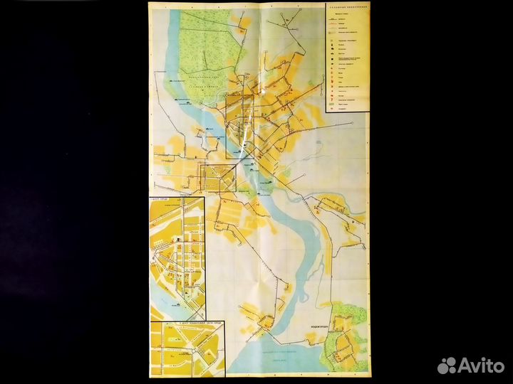 Карта Новосибирск 1976г СССР 81х48см двусторонняя