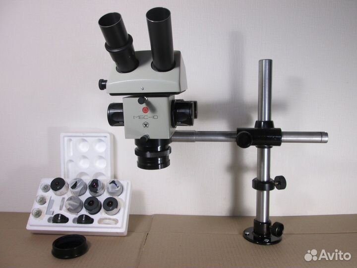 Мбс-10 с объективом f-210 и крестовым штативом