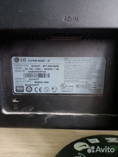 Монитор lg flatron W2242T- SF