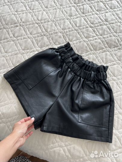 Шорты экокожа