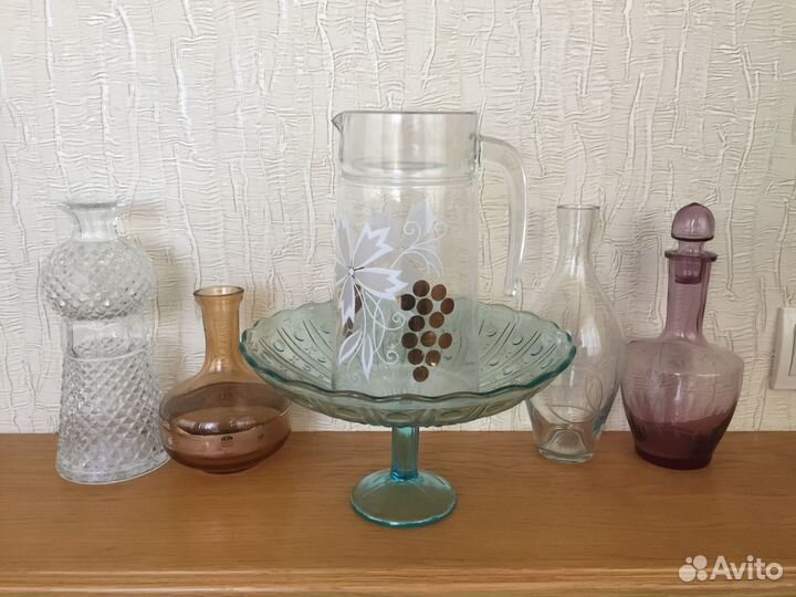 Ваза д/фруктов,штофы,графины СССР Чехия