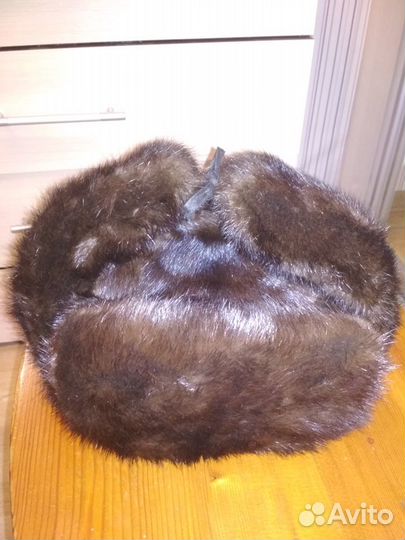 Норковая шапка-ушанка б/у