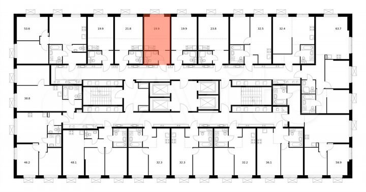 Квартира-студия, 19,9 м², 21/33 эт.