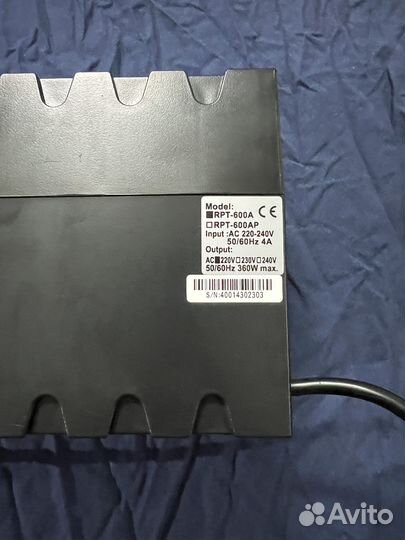 Ибп Powercom Raptor RPT-600A 360Вт 600ва