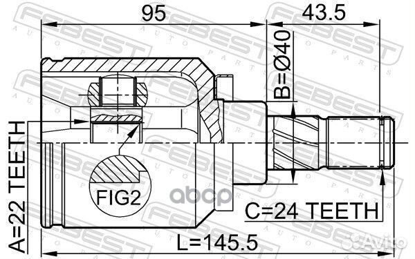 ШРУС внутренний к-кт 22x40x24 Nissan Almera 00-06