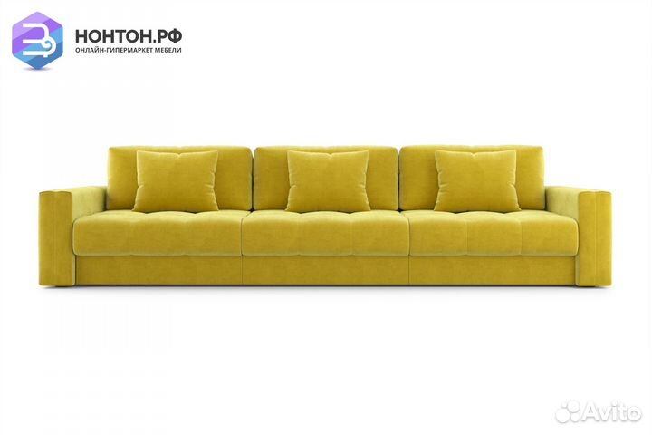 Диван тик-так Монарх 3-х местный горчичный