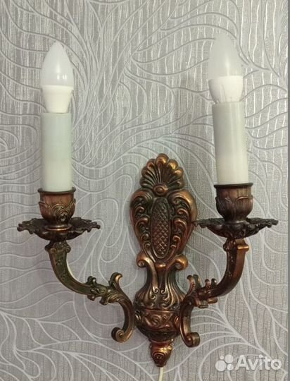 Канделябр Бра СССР бронза настенный двухрожковый