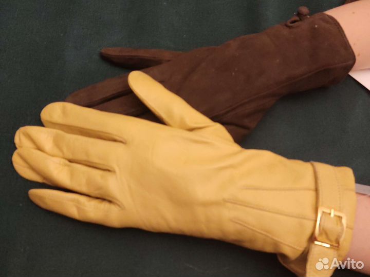 Перчатки женские кожаные новые