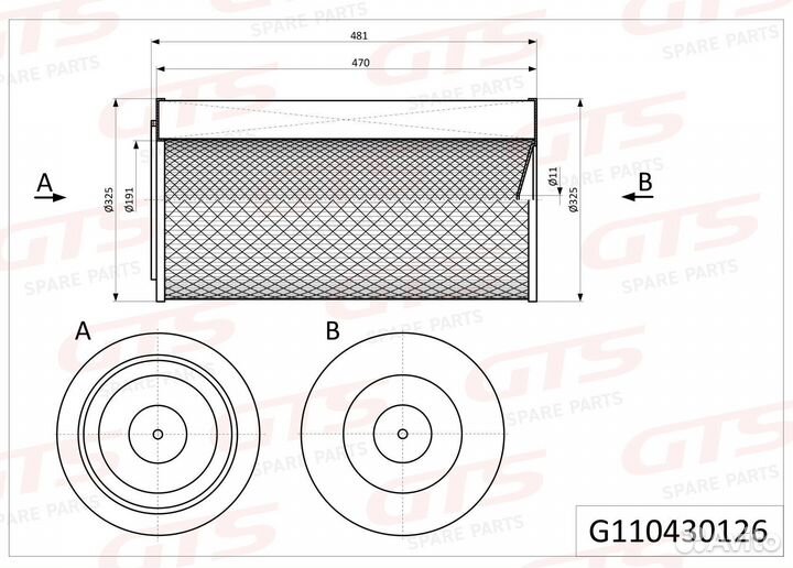 Фильтр воздушный A 004 094 37 04