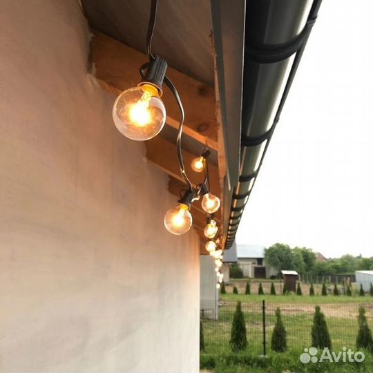 Монтаж гирлянда для патио/беседки/лофт/лампочки