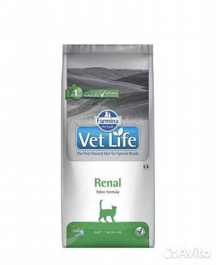 Сухой корм для кошек farmina renal vet life 2 кг
