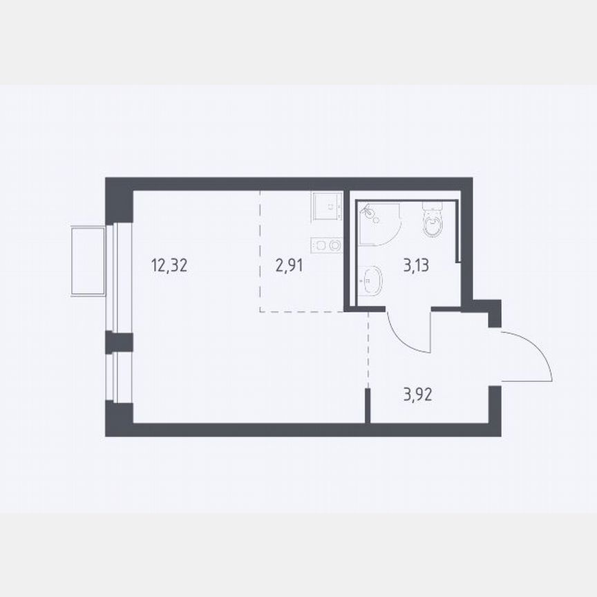 Квартира-студия, 22,3 м², 4/5 эт.