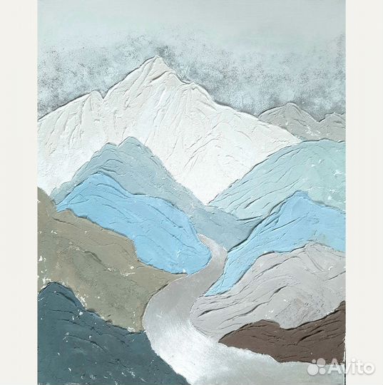 Картина горы Тибет горный пейзаж Белая интерьерная