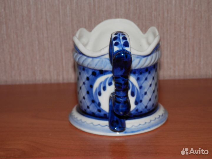 Уникальный авторский подстаканник. Фарфор Гжель