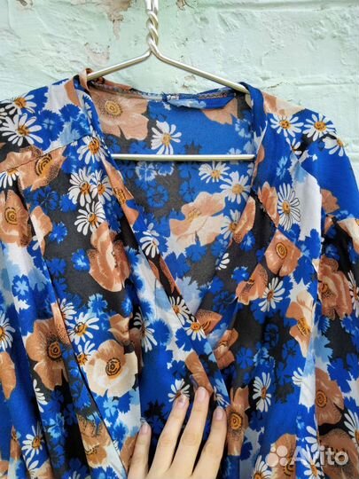 Платье халат длинное, миди