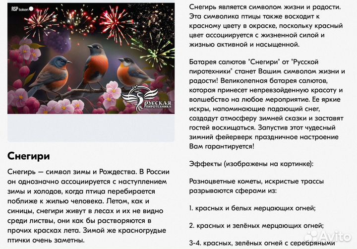 Фейерверк Снегири, 25 залпов