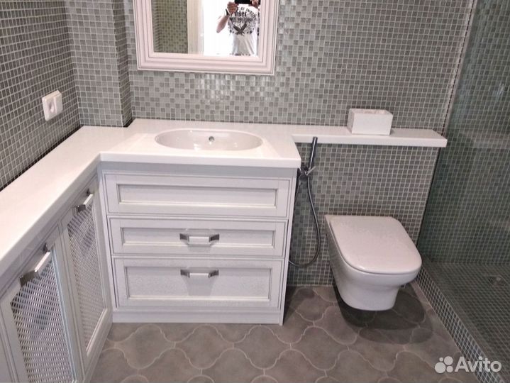 Столешница для ванной из искуственного камня