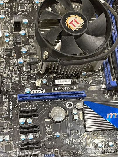 Комплект: мать MSI, проц Core i3, DDR3 2Гб