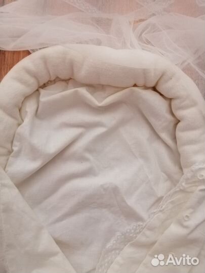 Нарядная пелёнка /кокон с вуалью для выписки