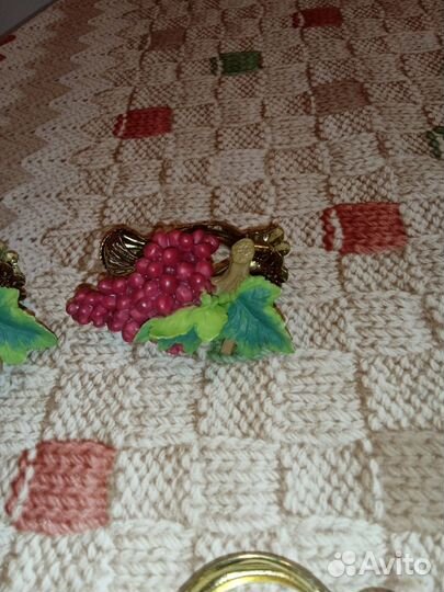 Подхваты для штор, прищепки новые полистоун, 12 шт