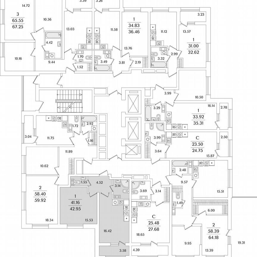 1-к. квартира, 43 м², 12/23 эт.