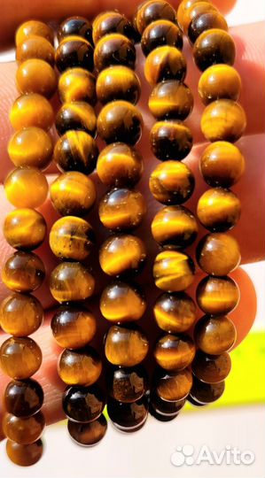 Браслет аметист, соколиный глаз, кошачий глаз