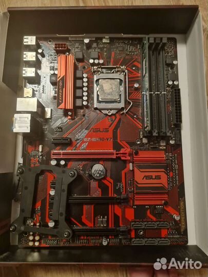 Материнская плата asus ex-b250-v7 + процессор i3