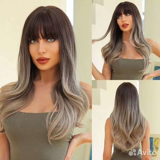 Парик омбре русый волнистый. Новый