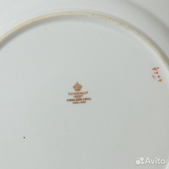 Тарелка Роспись цветы позолота Thomas Goode Copela