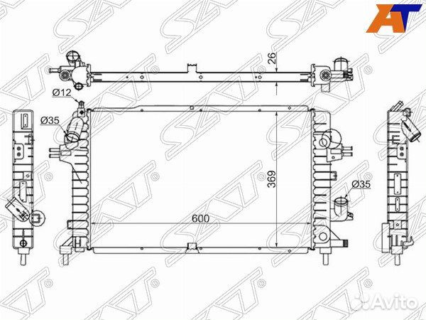 Радиатор opel astra H 04-10, opel astra H 04-14, o