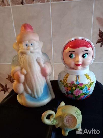 Винтаж Резиновый Дед Мороз и неваляшка СССР