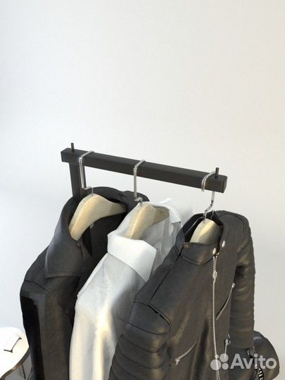 Вешалка напольная taccola-nero в стиле Лофт Г-обра