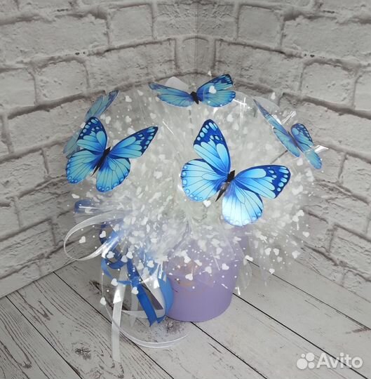 Букет из бабочек,светящиеся букеты из бабочек