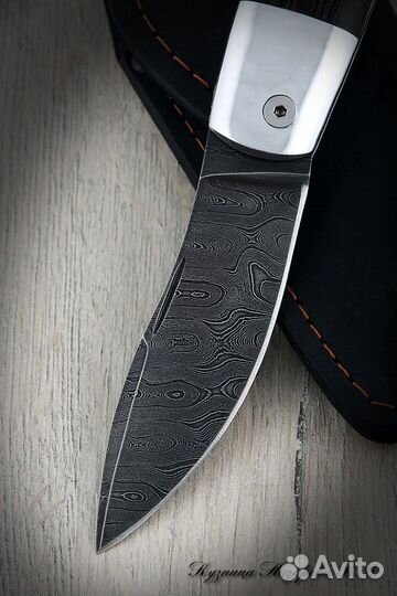 Нож складной Скат сталь дамаск накладки венге