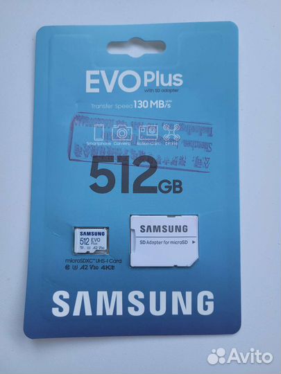 Micro SD карта Samsung EVO plus 512 gb