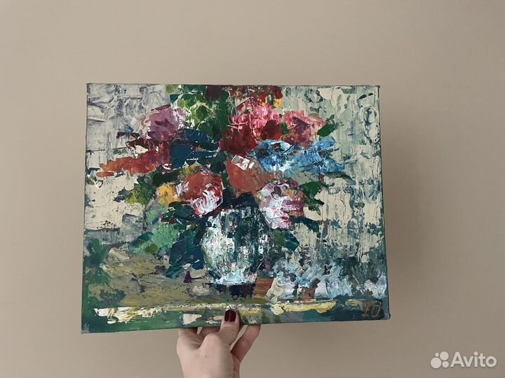 Картина абстрация холст акрил 30*37см