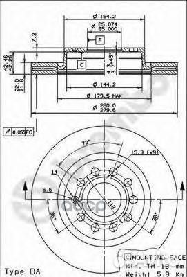 Диск тормозной UV Coated перед 09916711 Brembo