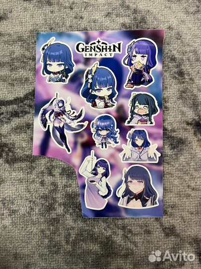 Наклейки genshin impact райден