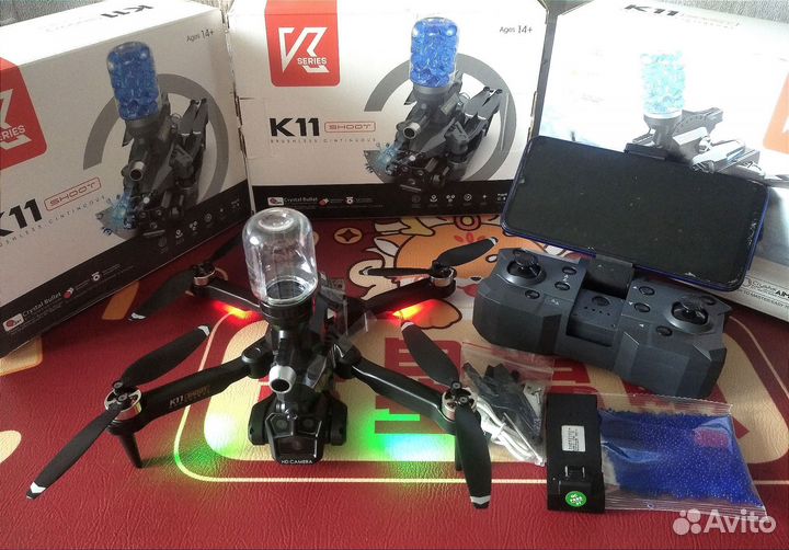 Дрон квадрокоптер стреляющий Орбиз 3 камеры +2Акум