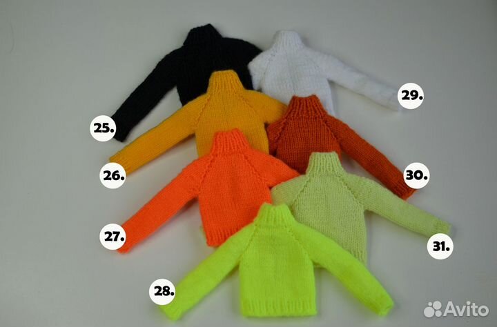 Вязаные свитера для Барби