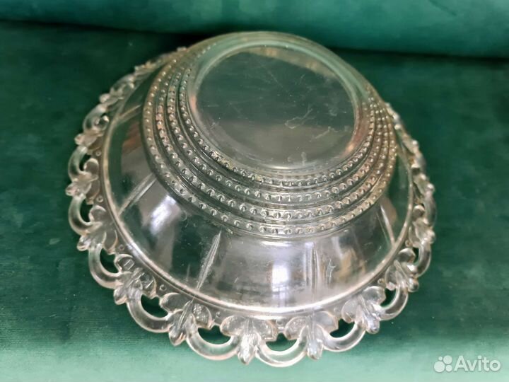 Большая тарелка салатник ажурное стекло