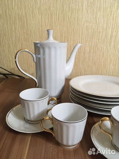 Сервиз кофейный СССР белый Барановка
