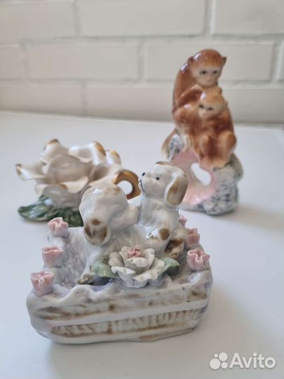 Новый набор из двух статуэток и подсвечника