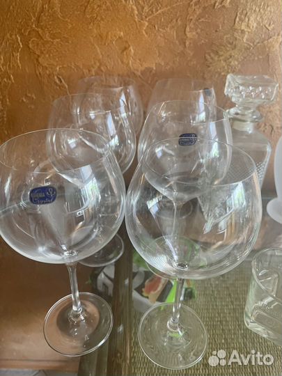 Бокал из оникс и стекла bohemia, рюмки