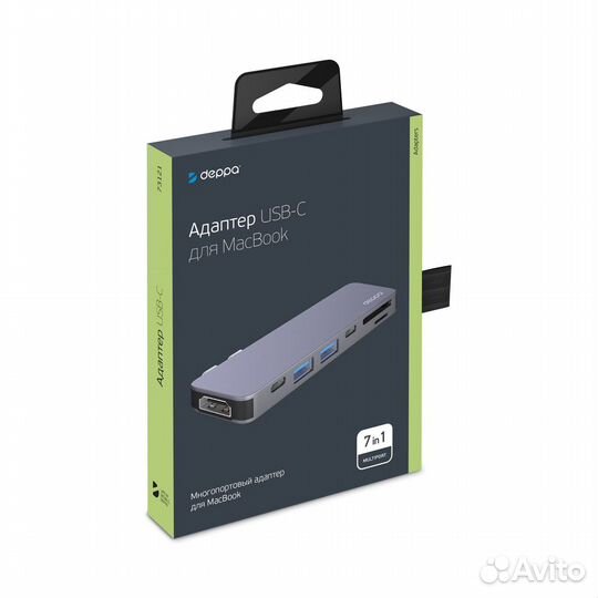 Адаптер USB-С для MacBook 7в1 Thunderbolt 3 4khdmi