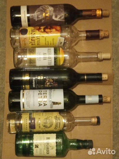 Бутылки стеклянные с пробкой