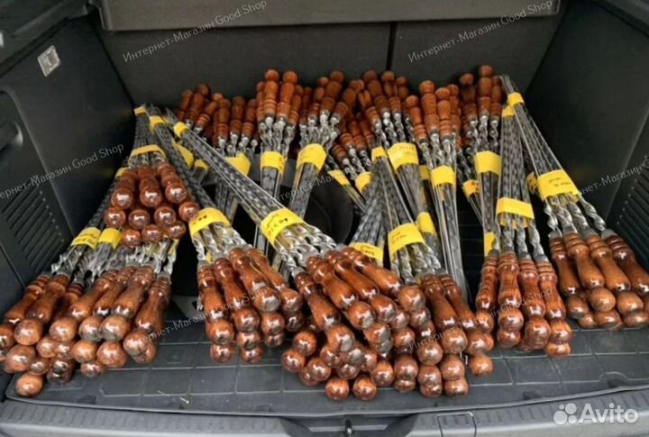 Шампур 500х10х3 мм. с деревянной ручкой