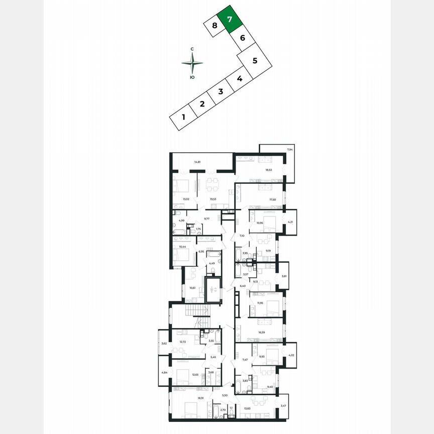 1-к. квартира, 43,5 м², 3/8 эт.
