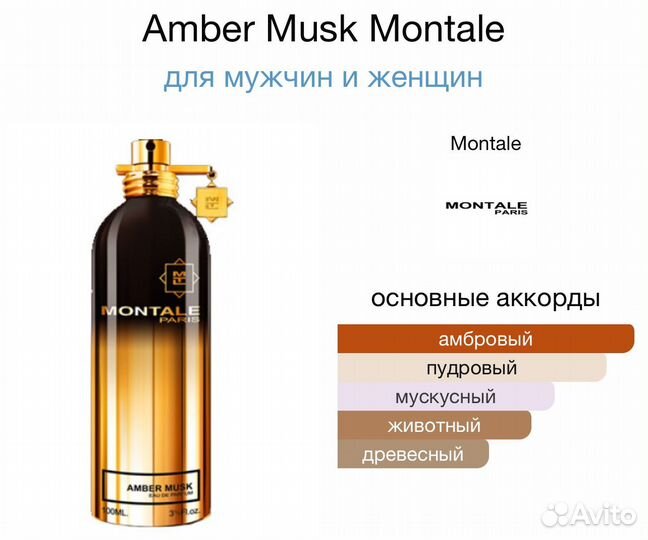 Amber Musk Montale оригинал отливант