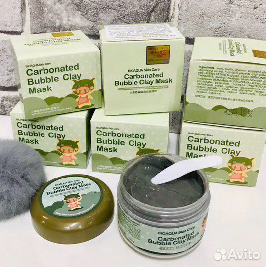 Глиняно-пузырьковая маска для лица